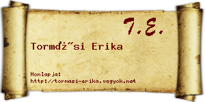 Tormási Erika névjegykártya